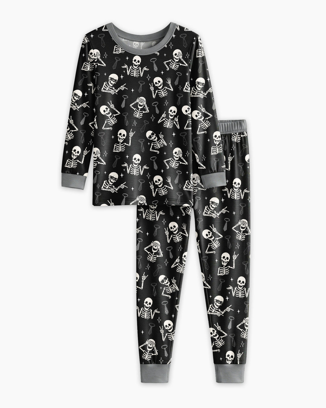 Funny Skeleton Bamboo Two Piece Long Sleeve Pajama Set