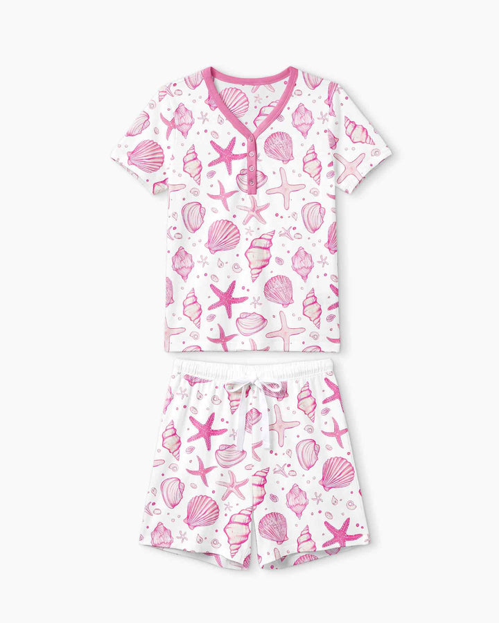 Coastal Charm Family Matching Bamboo Women Short Sleeve Short Pajama Set