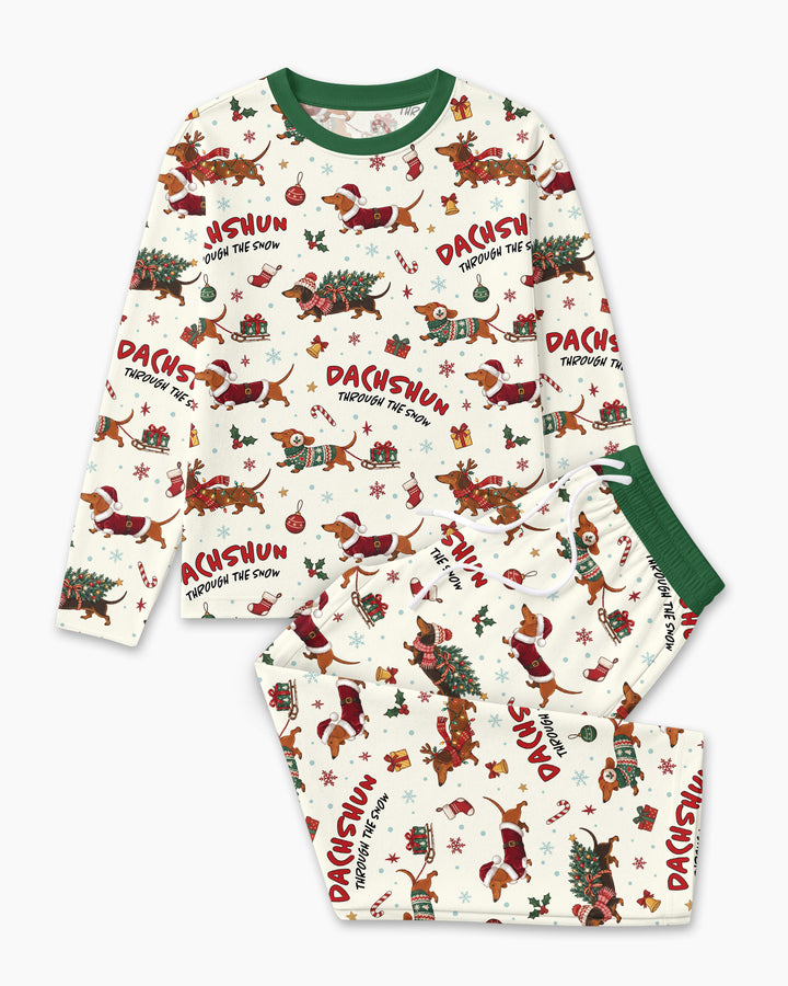 Dachshund Through The Snow Bamboo Men's Pajama Set