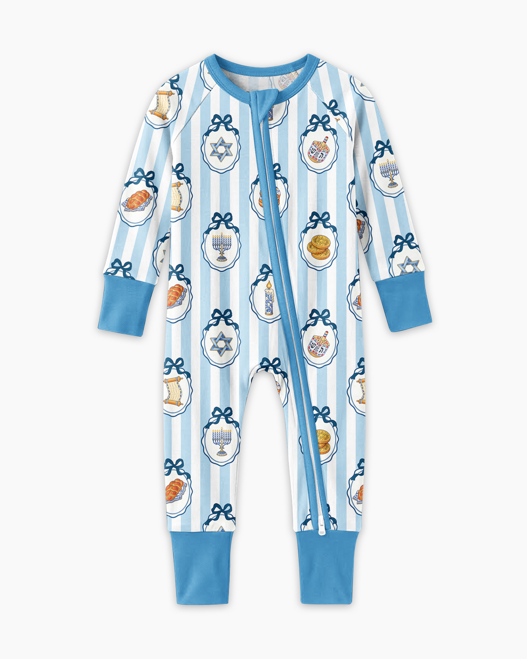 Blue White Jewish Holiday Bamboo Convertible Zippy