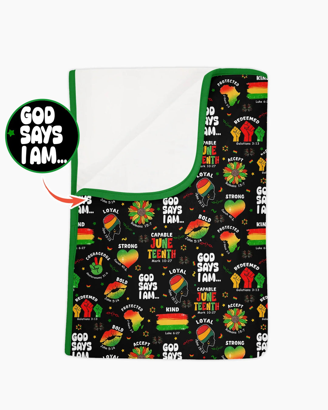 God Says I Am Juneteenth Blessings Bamboo Blanket