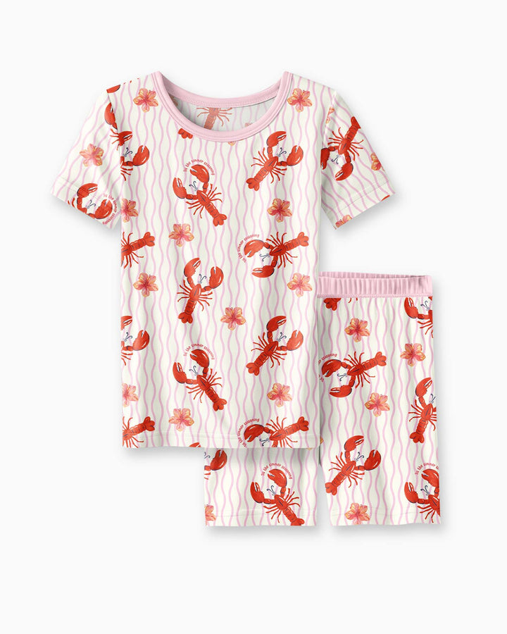 Crawfish Pinch Bamboo Two Piece Short Sleeve Shorts Pajama Set