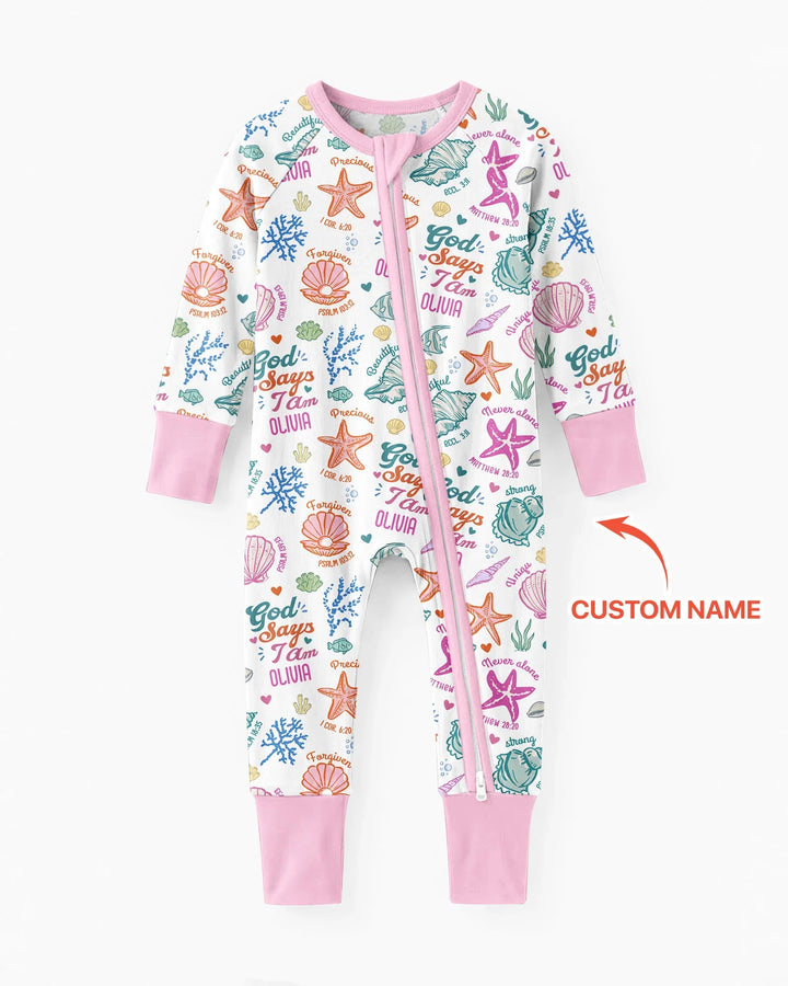 Coastal God Says I Am Custom Name Bamboo Convertible Zippy