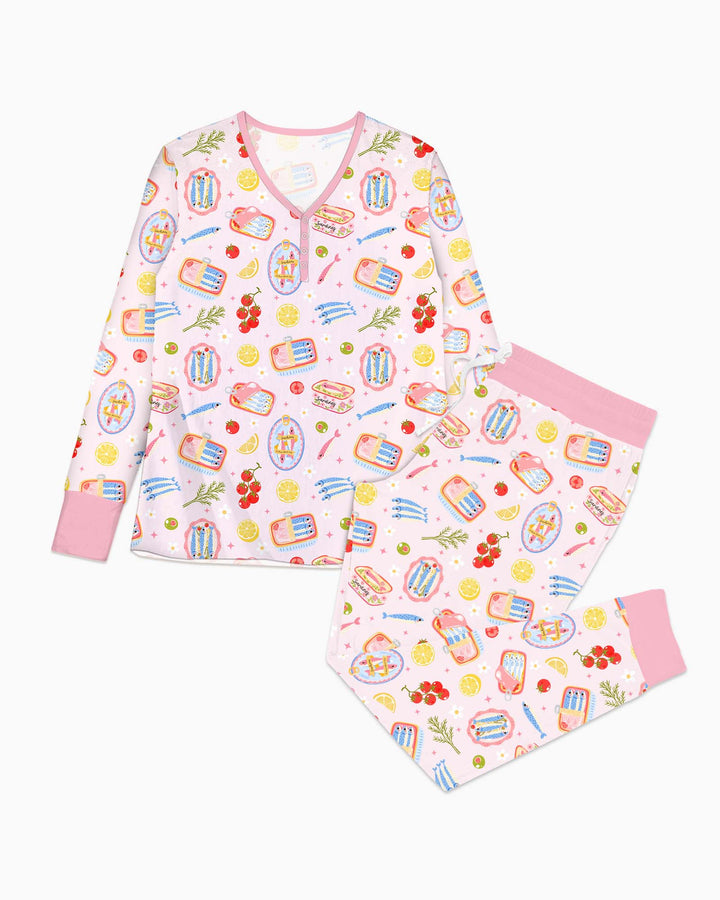 Preppy Sardines Bamboo Women Pajama Set