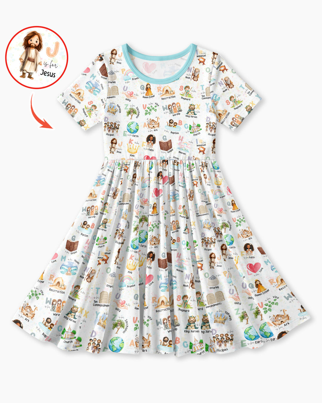 Bible ABC Alphabet Bamboo Twirl Dress