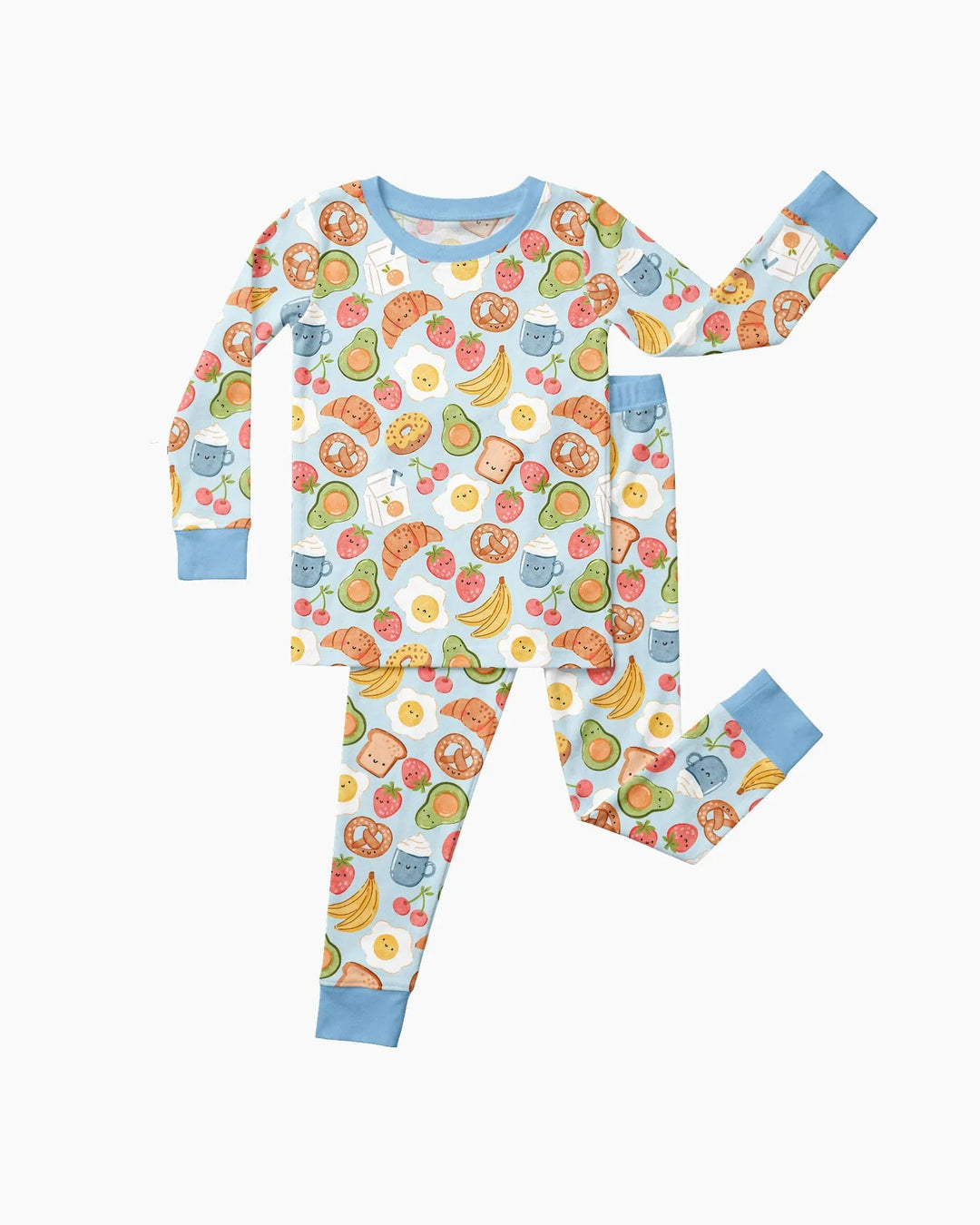 Breakfast Buddies Family Matching Bamboo Two Piece Long Sleeve Pajama Set