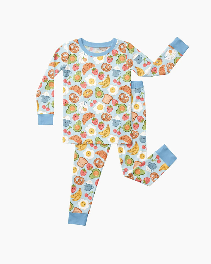 Breakfast Buddies Family Matching Bamboo Two Piece Long Sleeve Pajama Set