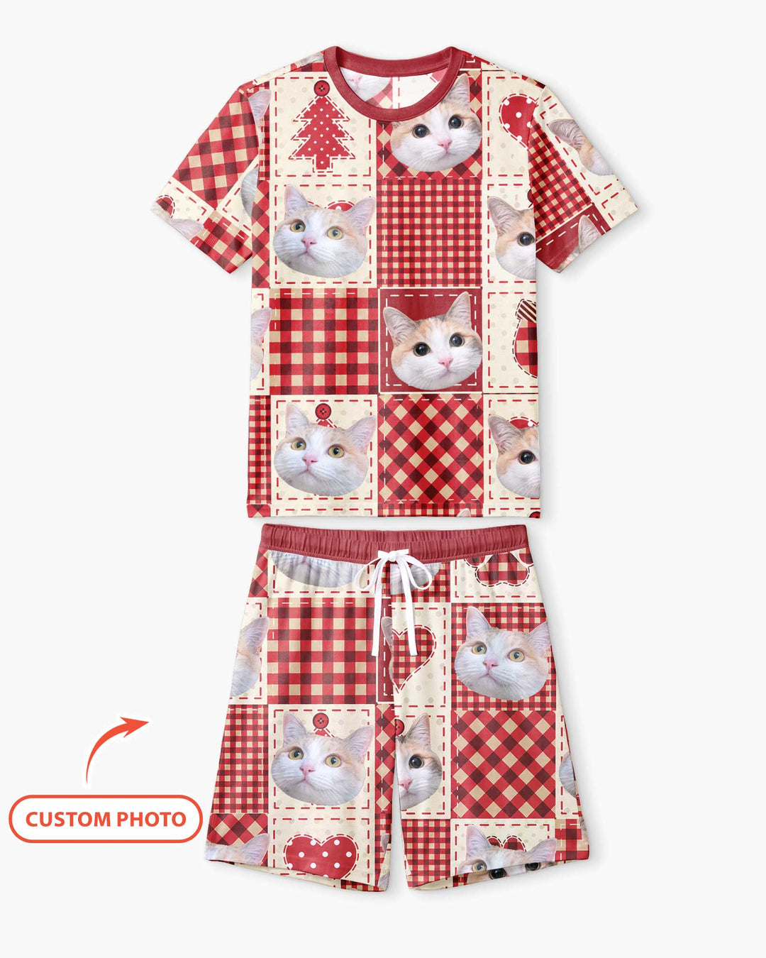 Christmas Ugly Pet Bamboo Men Short Sleeve Short Pajama Set