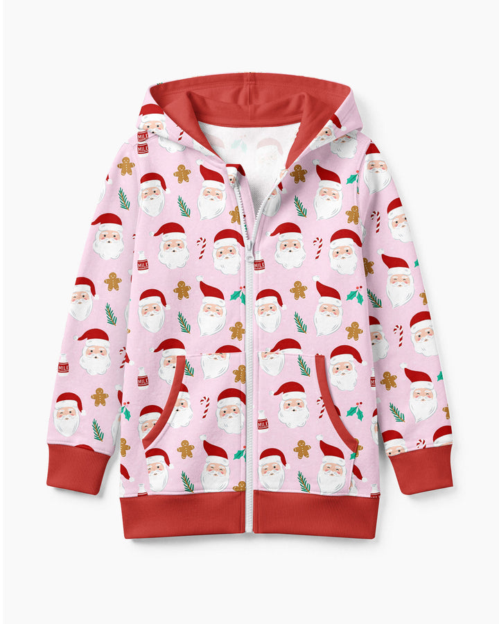 Christmas Sweet Santa Bamboo Zip Hoodie