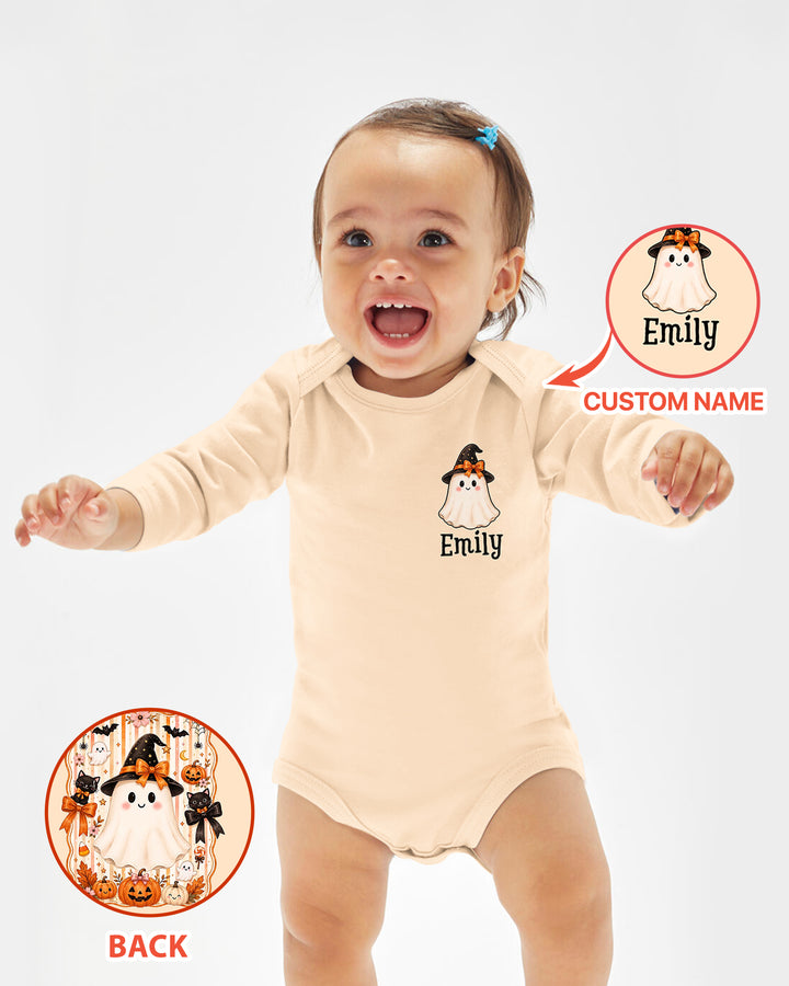 Personalized First Halloween Ghost Bamboo Bodysuit