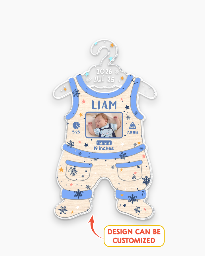 Personalized Baby Birth Stats Personalized 1-Side Photo Acrylic Ornament