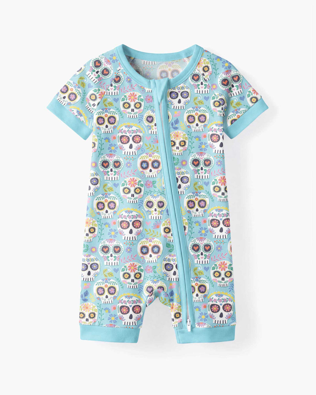 Floral Skull Bamboo Shorty Zippy