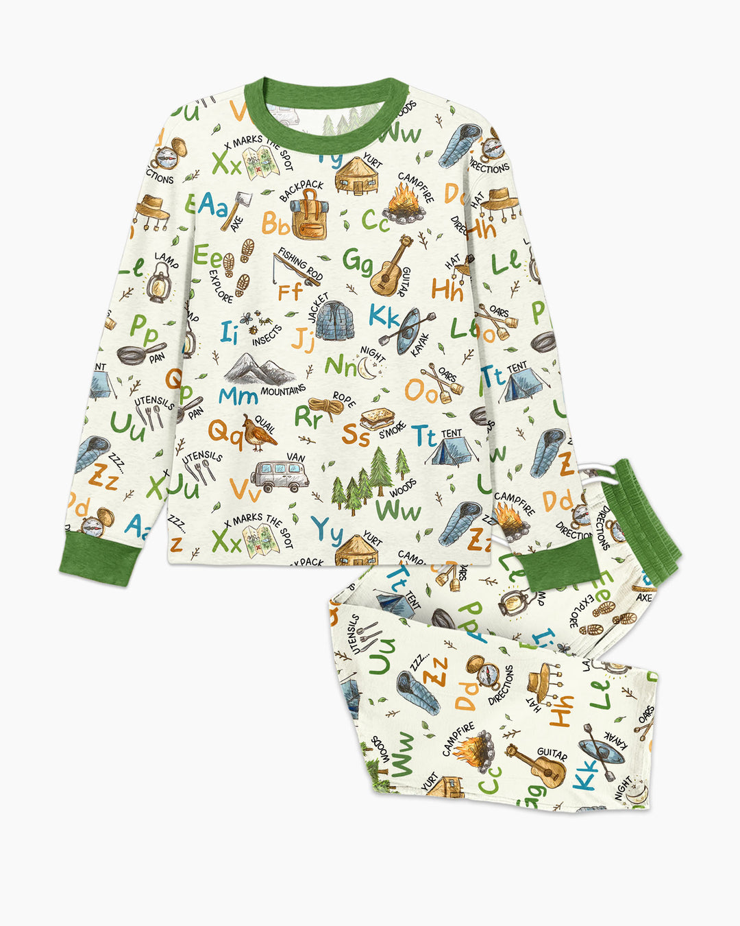 Adventure Alphabet ABCs Summer Camp Bamboo Men's Pajama Set