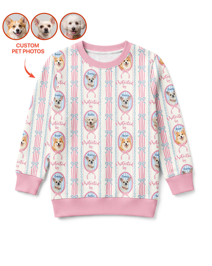 Custom Coquette Pet Photo Little Protector Bamboo Crewneck Sweatshirt