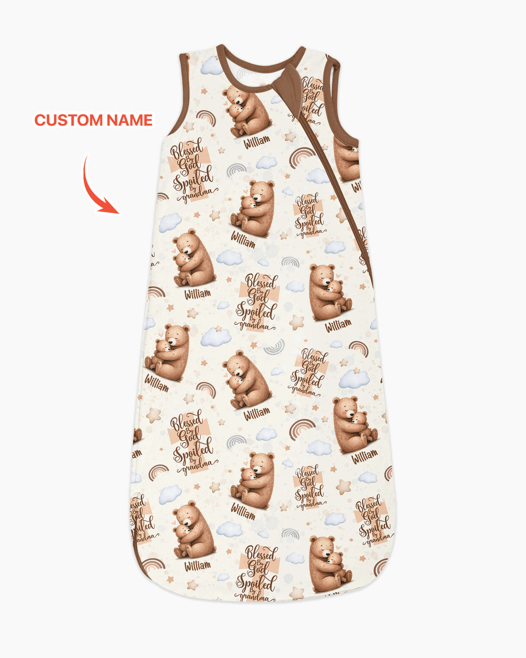 Custom Name Blessed By God Spoiled By Grandma Bamboo Sleep Bag
