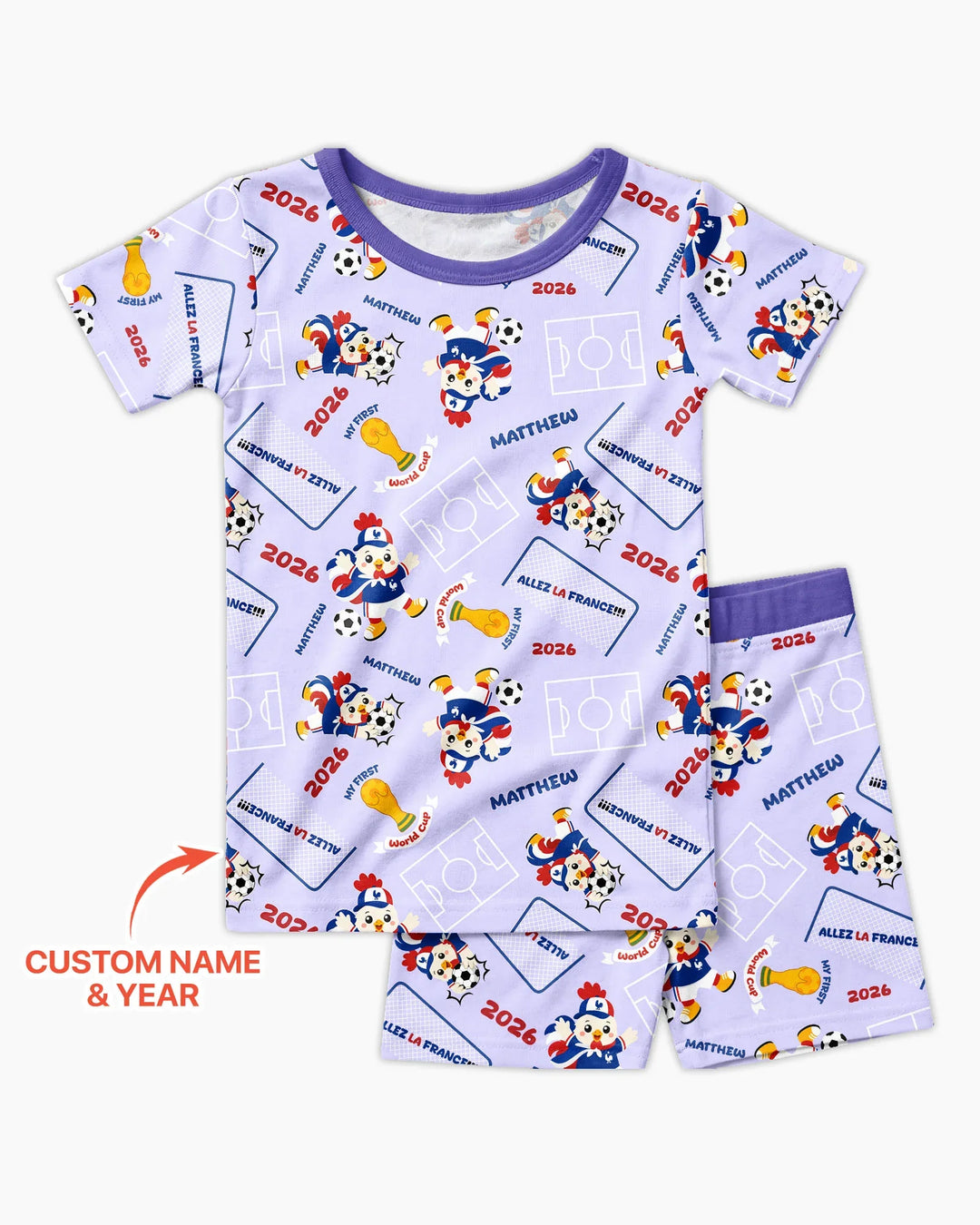 My First World Cup Bamboo Two Piece Short Sleeve Shorts Pajama Set