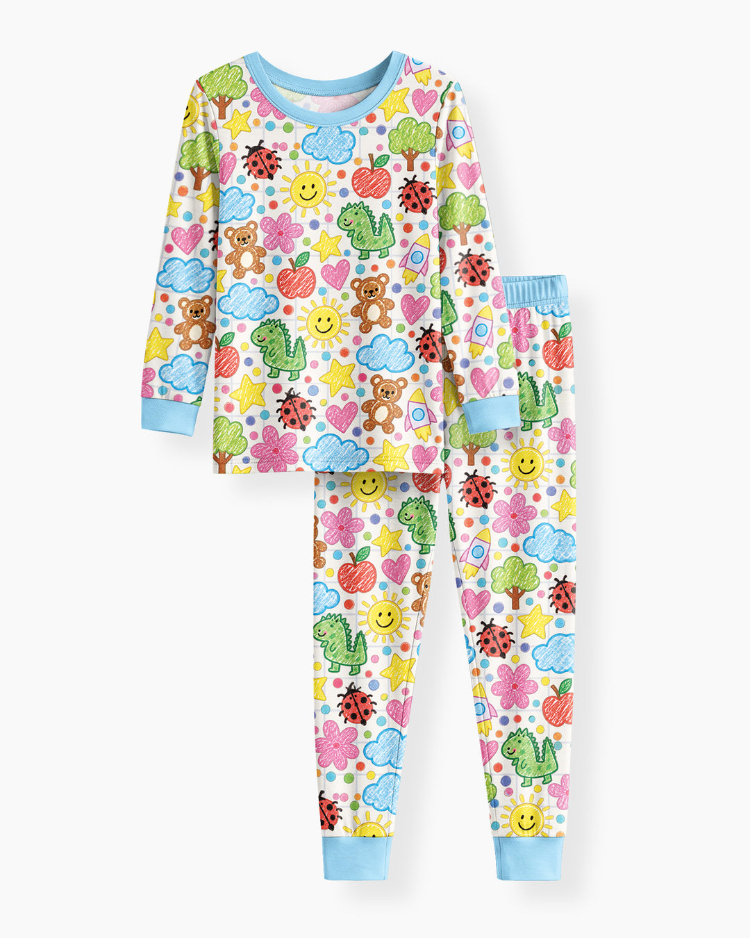 Baby Cute Draw Bamboo Two Piece Long Sleeve Pajama Set