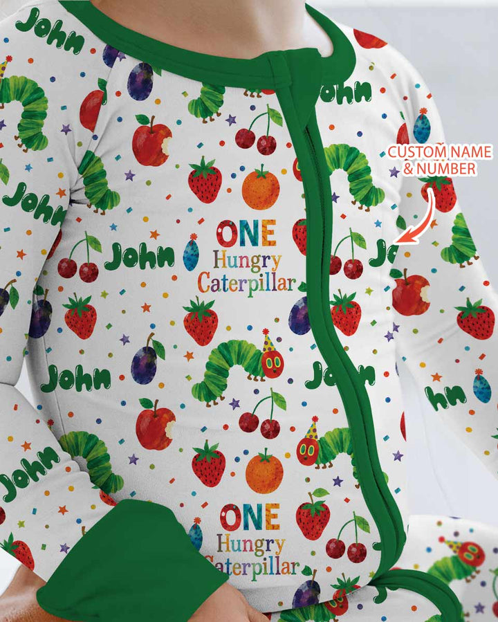 Custom Name And Age Hungry Caterpillar Bamboo Convertible Zippy