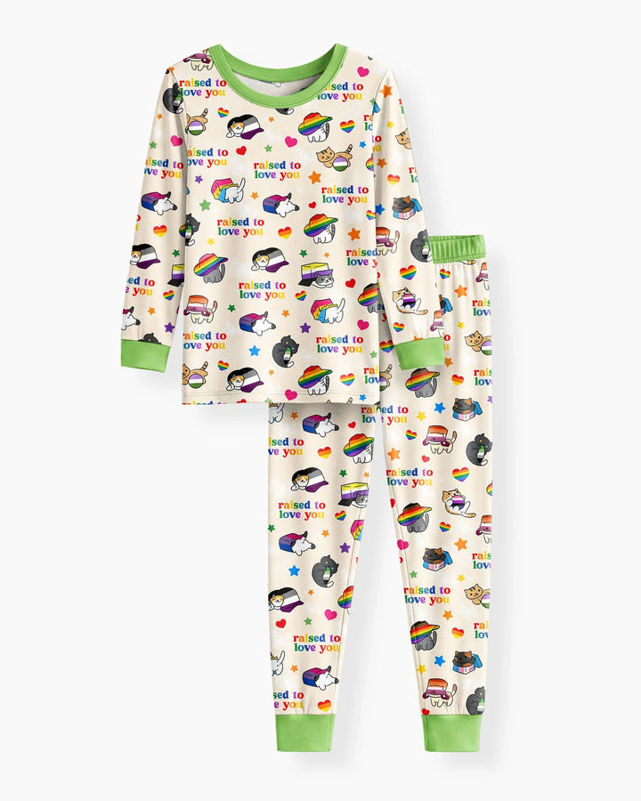 Rainbow Paws Family Matching Bamboo Two Piece Long Sleeve Pajama Set
