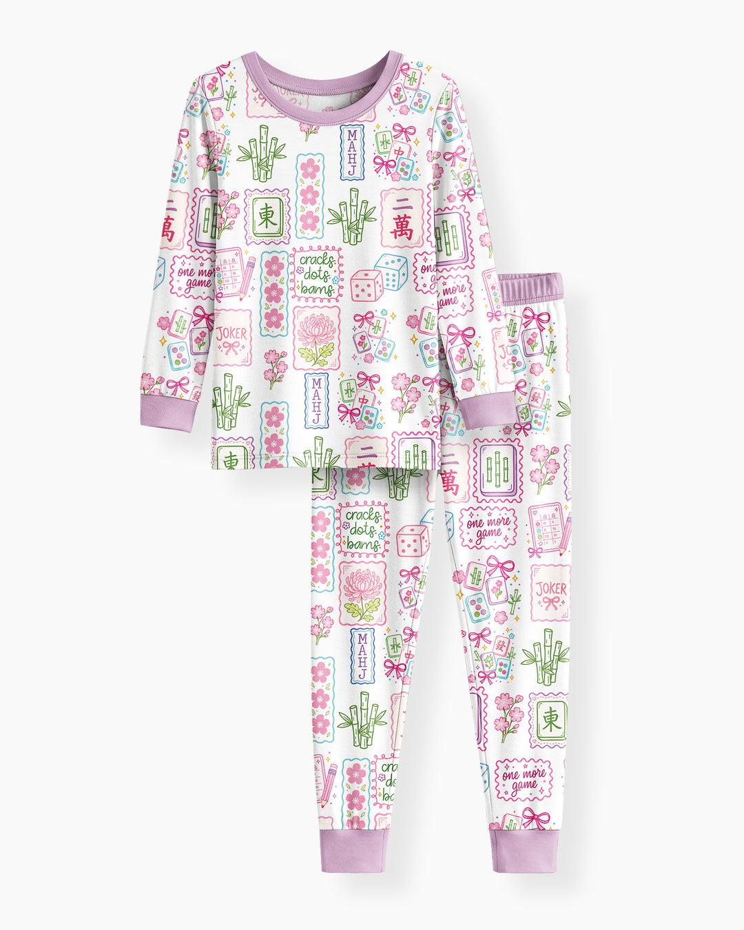 Cracks, Dots & Bams Mommy & Me Matching Bamboo Two Piece Long Sleeve Pajama Set
