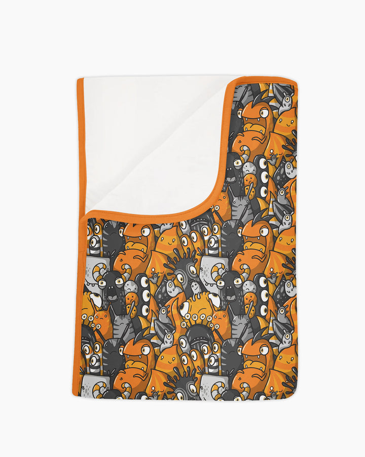 Colorful Doodle Monster Friends Bamboo Blanket