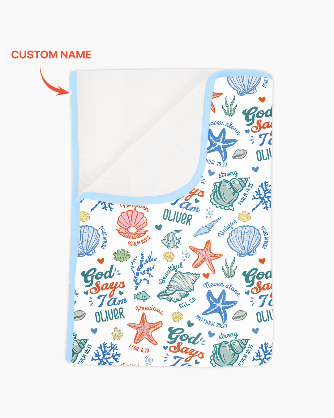 Coastal God Says I Am Custom Name Bamboo Blanket