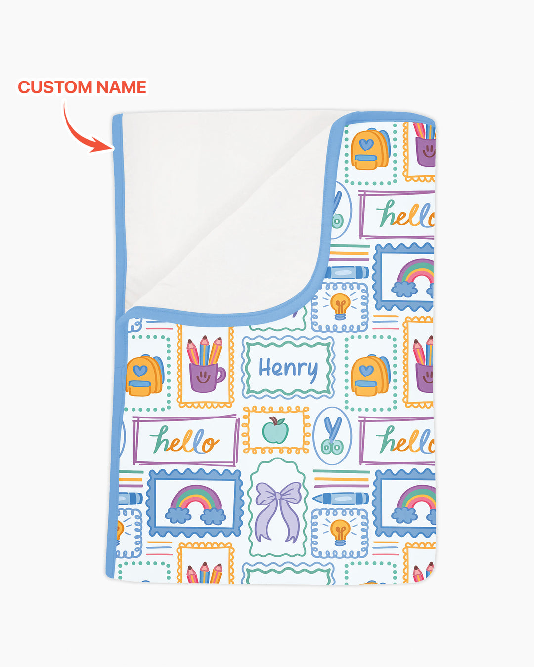 Custom Name Hello School Bamboo Blanket