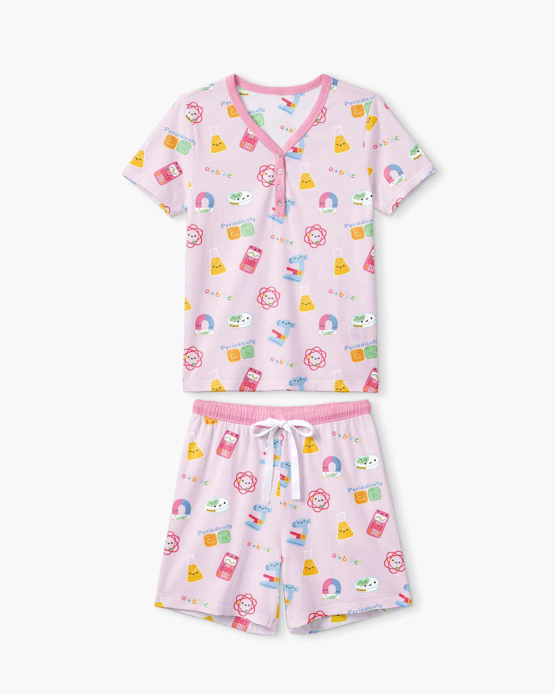 Scientist Lover Family Matching Bamboo Women Short Sleeve Short Pajama Set