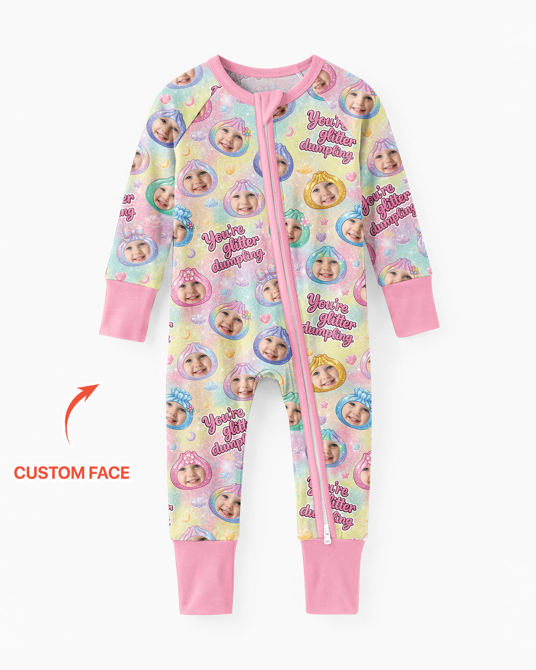 Custom Photo You're Glitter Dumpling Bamboo Convertible Zippy