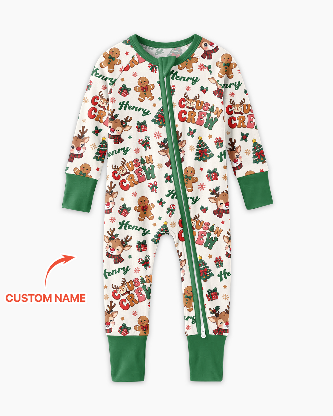 Personalized Christmas Cousin Crew Bamboo Convertible Zippy