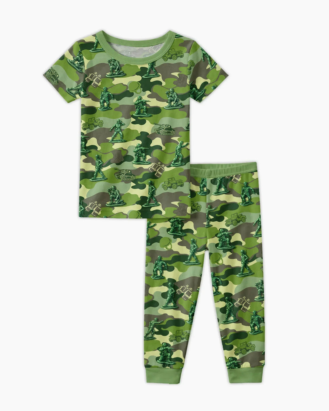 Green Army Men Bamboo Two Piece Short Sleeve Pajama Set
