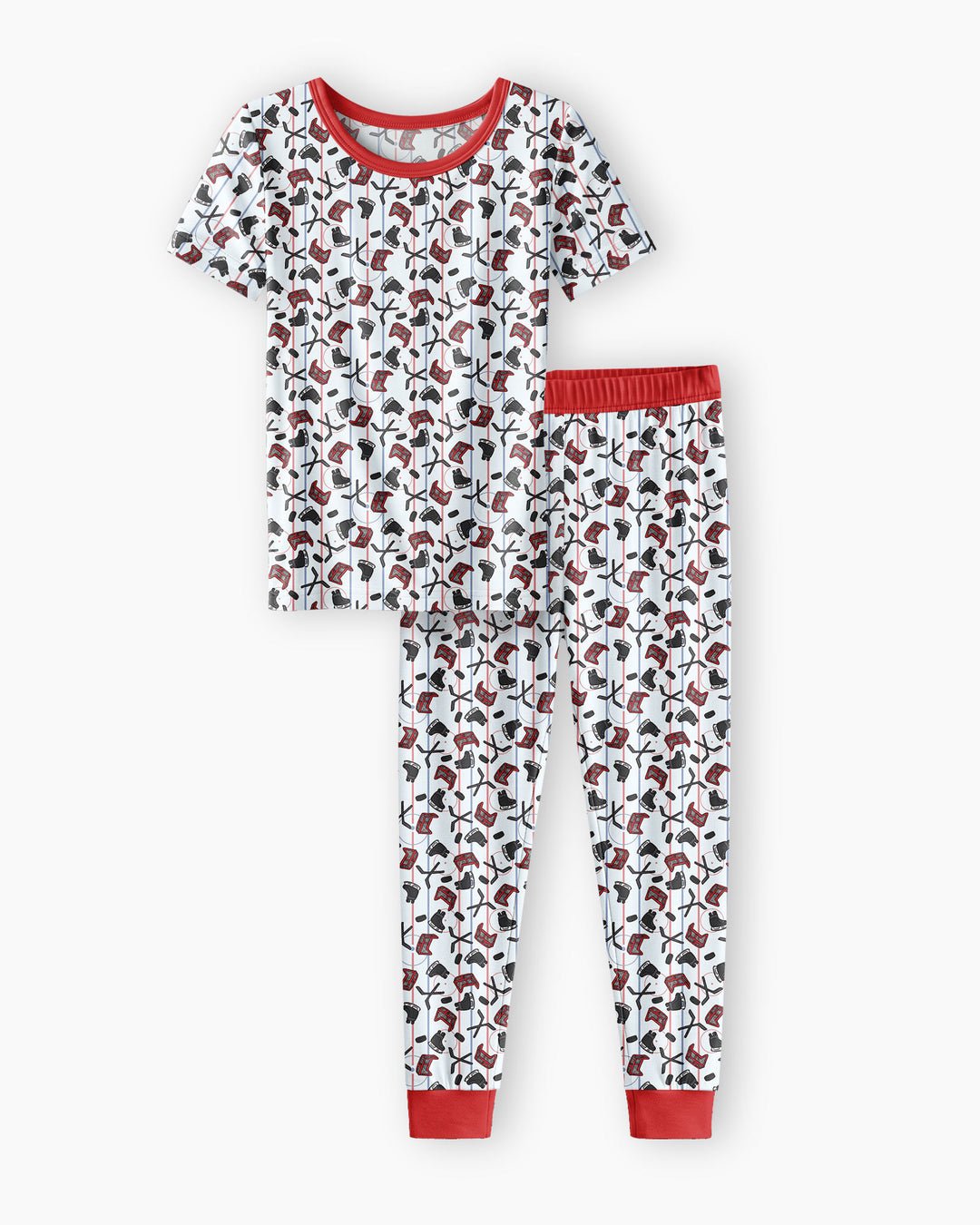 Hockey Rink Bamboo Two Piece Short Sleeve Pajama Set