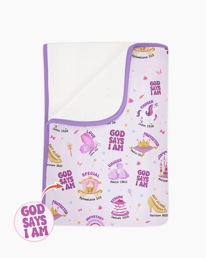 God Says I Am Girl Bamboo Blanket