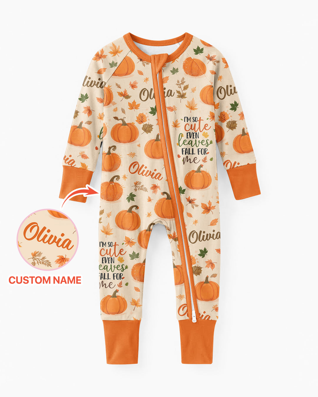 Custom Name I'm So Cute Even Leaves Fall for Me Bamboo Convertible Zippy