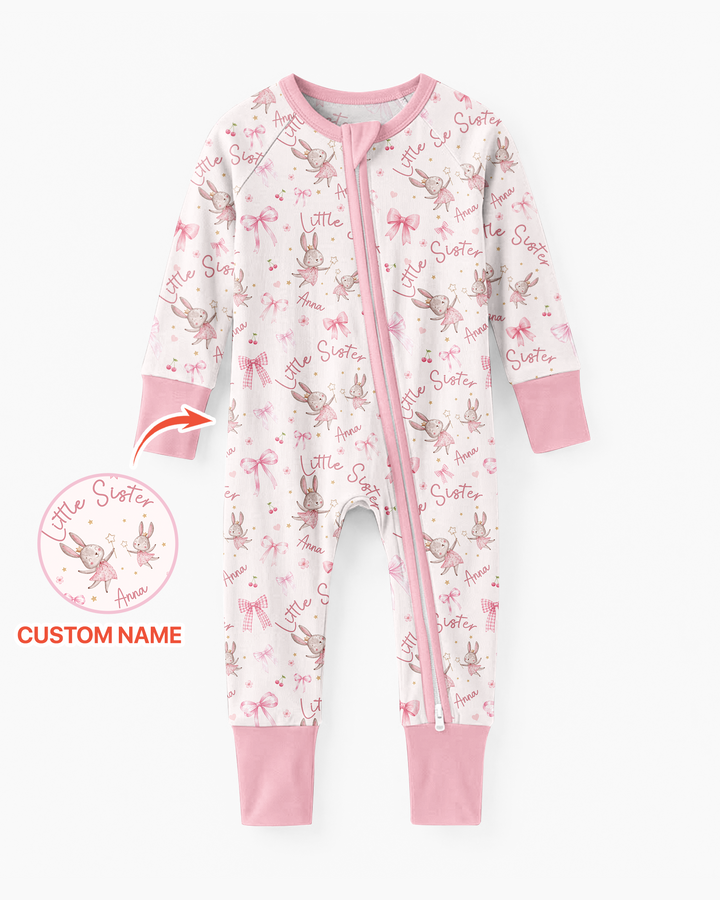 Bunny Wishes Sister Matching Bamboo Convertible Zippy