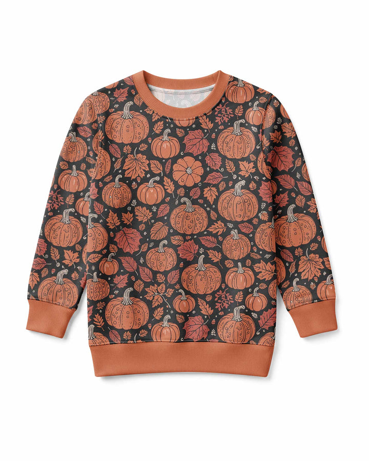 Retro Halloween Pumpkins Bamboo Crewneck Sweatshirt