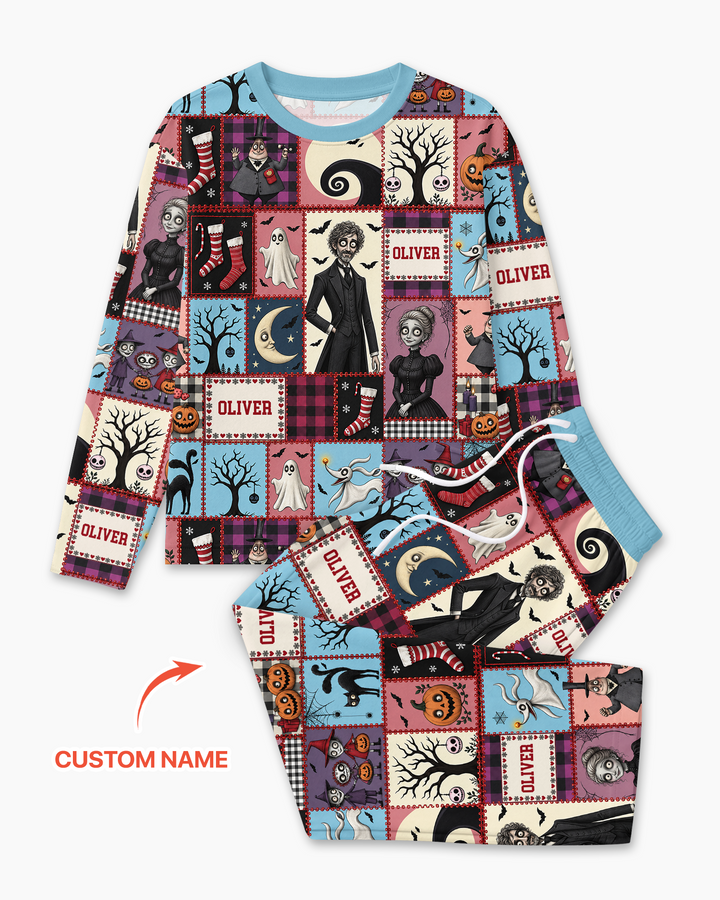 Vertical Halloween Bamboo Men's Pajama Set