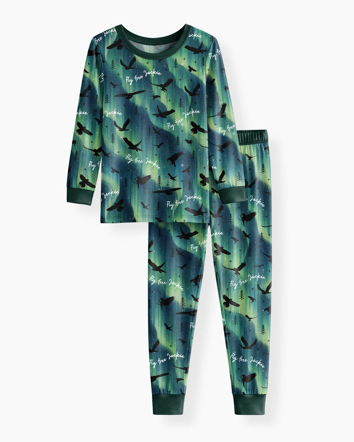 Fly Free Jackie Eagle Bamboo Two Piece Long Sleeve Pajama Set