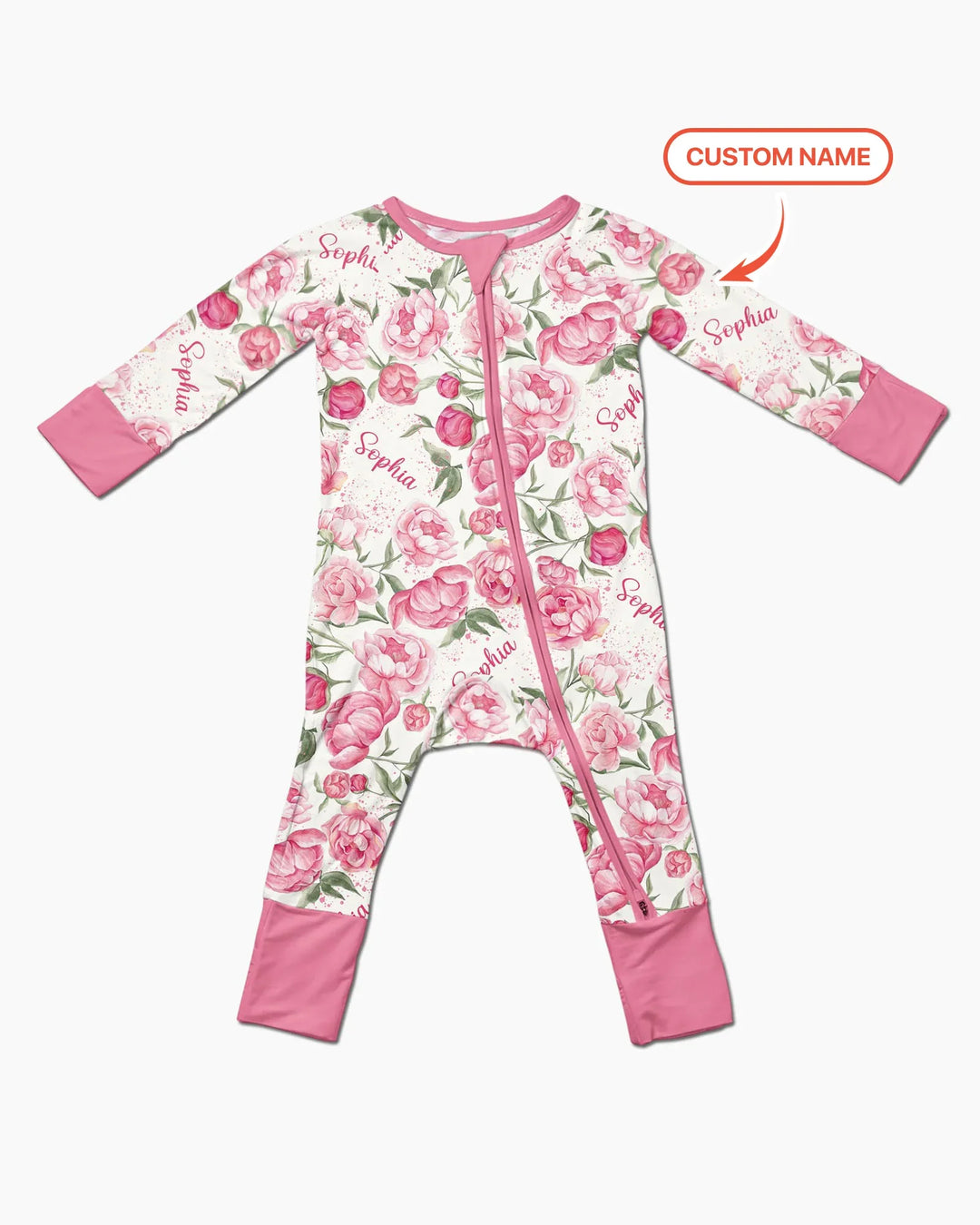 Custom Name Birth Month Flowers Bamboo Convertible Zippy