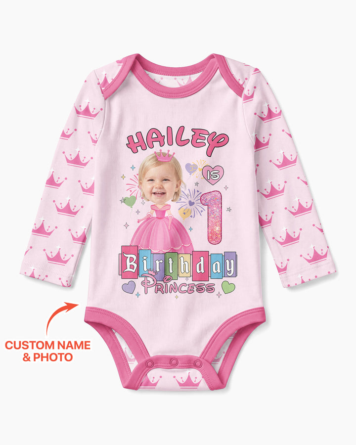 Custom Photo Birthday Princess Bamboo Bodysuit