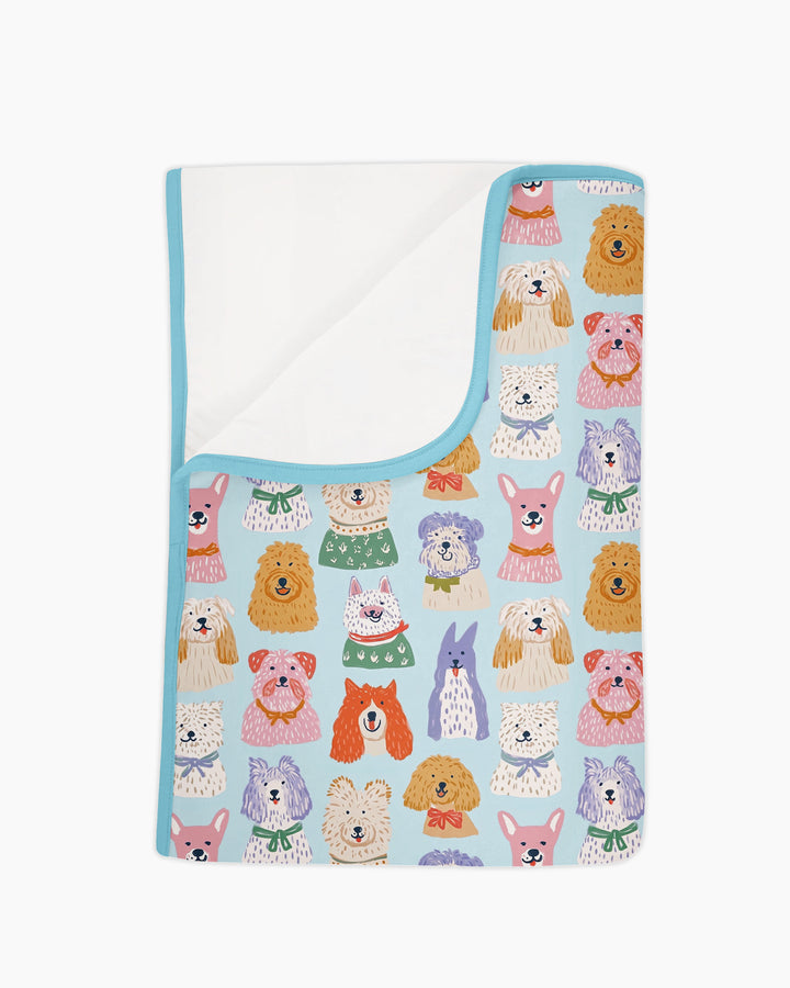 Whimsical Puppy Parade Family Matching Bamboo Blanket