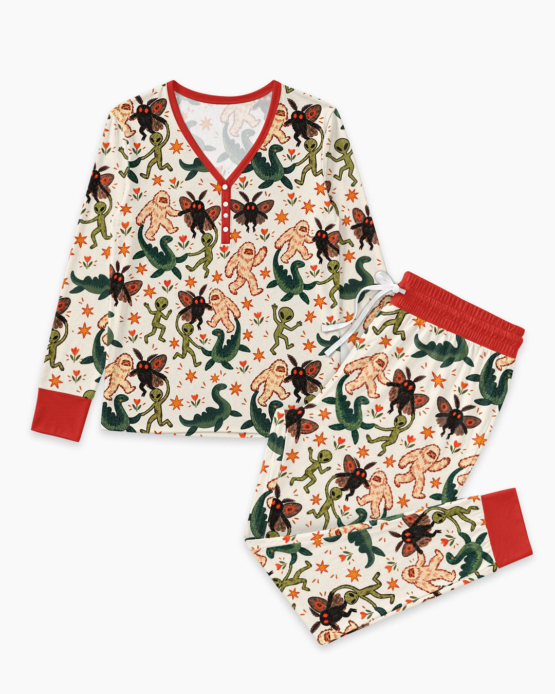 Dancing Cryptids Bamboo Women Pajama Set