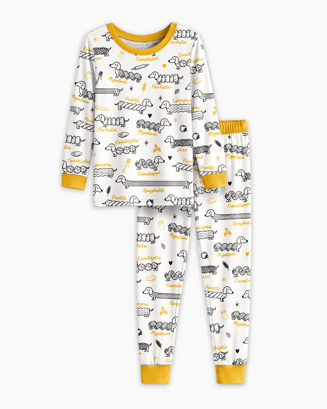 Pasta Pups Bamboo Two Piece Long Sleeve Pajama Set