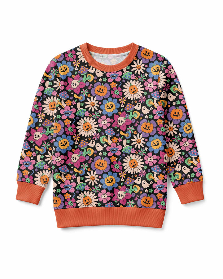 Halloween Flowers Bamboo Crewneck Sweatshirt