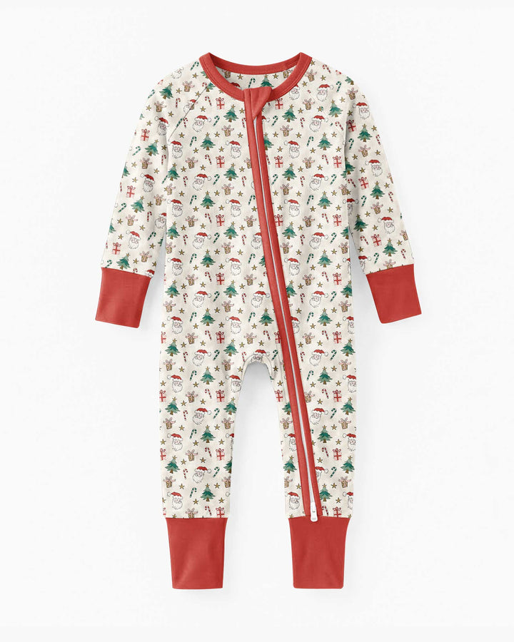 Vintage Santa Christmas Doodles Bamboo Convertible Zippy
