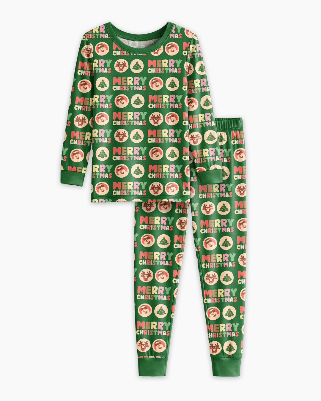 Merry Christmas Cookies Bamboo Two Piece Long Sleeve Pajama Set