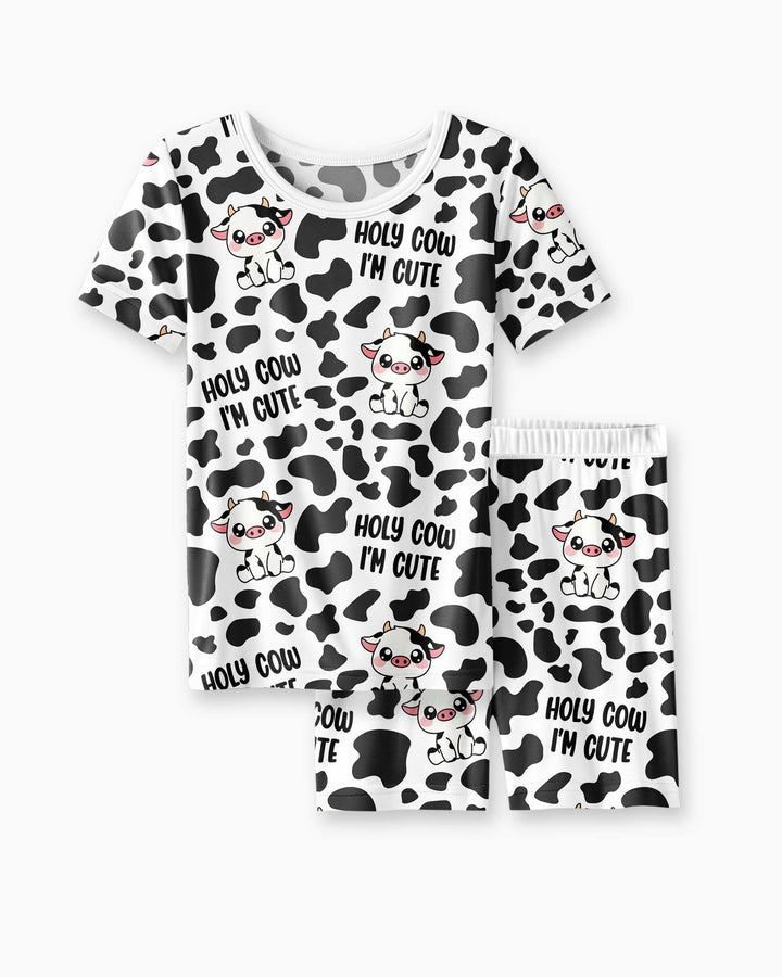 Holy Cow I'm Cute Bamboo Two Piece Short Sleeve Shorts Pajama Set