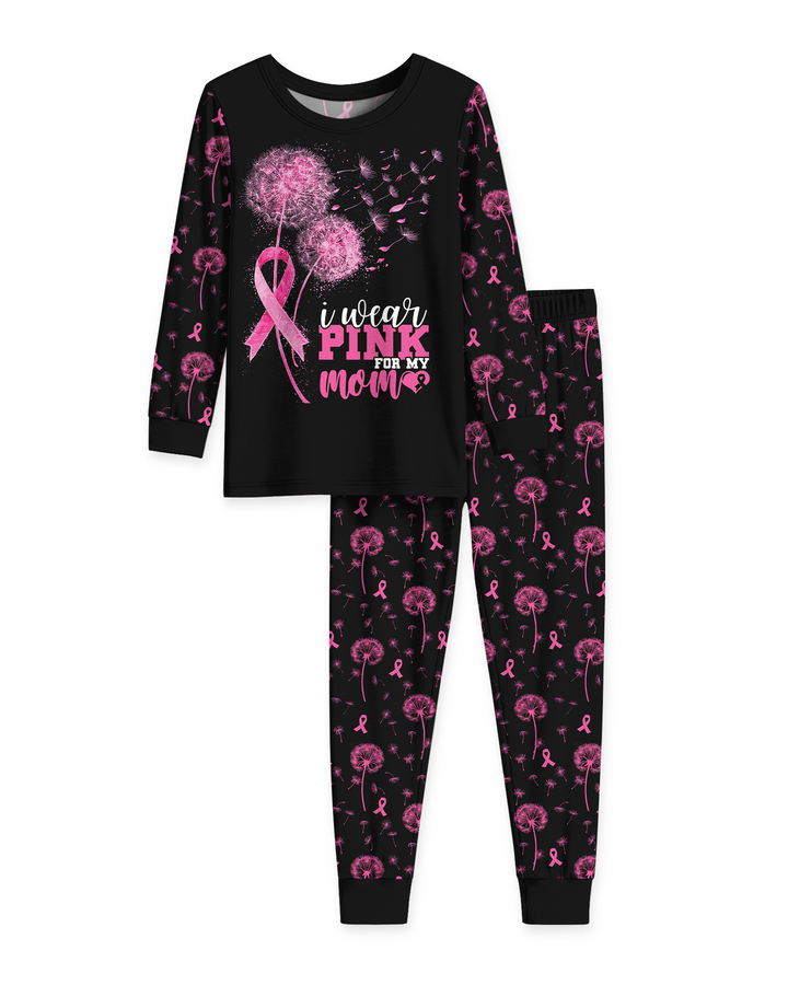 Dandelion Pink For Mom Bamboo Two Piece Long Sleeve Pajama Set