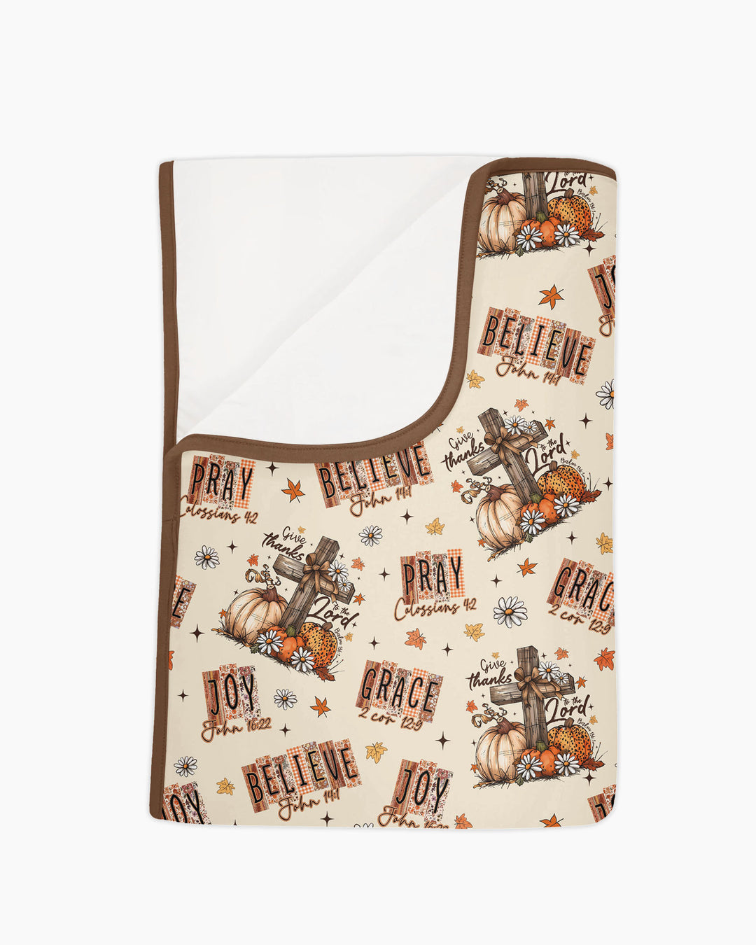 Floral Fall Give Thanks To The Lord Bamboo Blanket
