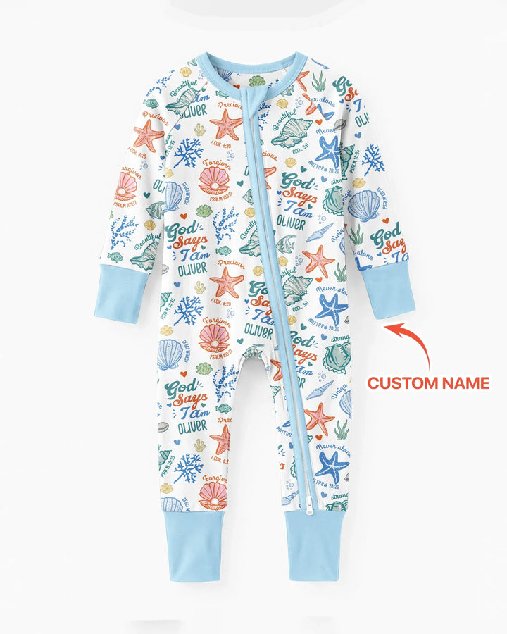 Coastal God Says I Am Custom Name Bamboo Convertible Zippy
